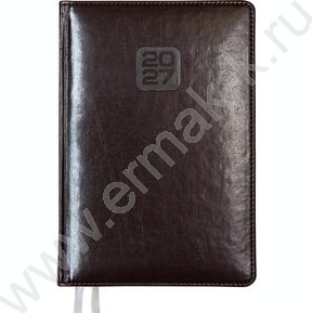 Еженедельник 2027г A4 64л "Bravo" бордовый /тв.обл. иск.кожа /золотой срез /2 ляссе NEW