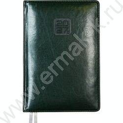 Ежедневник 2027г A5 168л "Bravo" зеленый /тв.обл. иск.кожа /золотой срез  /2 ляссе NEW | Фото 1