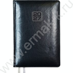 Ежедневник 2027г B6 168л "Bravo" синий /тв.обл. иск.кожа /золотой срез /2 ляссе NEW