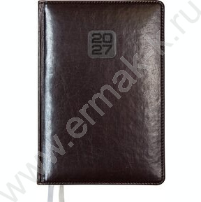 Ежедневник 2027г B6 168л "Bravo" бордовый /тв.обл. иск.кожа /золотой срез /2 ляссе NEW