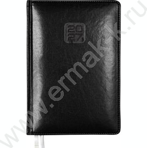Ежедневник 2027г B6 168л "Bravo" черный /тв.обл. иск.кожа /золотой срез /2 ляссе NEW