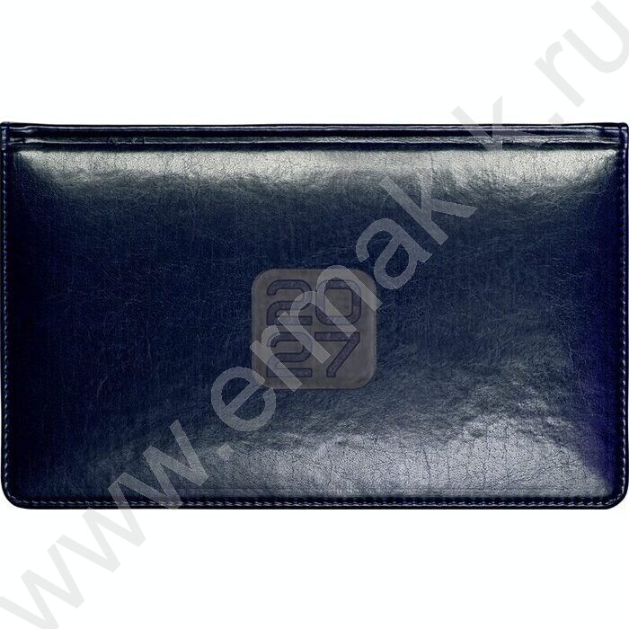 Ежедневник-планинг карманный 2027г "Bravo" синий, тв.обл. иск.кожа,  золотой срез /1 ляссе NEW | Фото 1