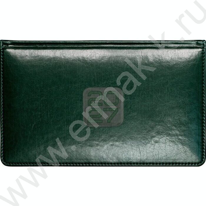 Ежедневник-планинг карманный 2027г "Bravo" зеленый, тв.обл. иск.кожа,  золотой срез /1 ляссе NEW | Фото 1