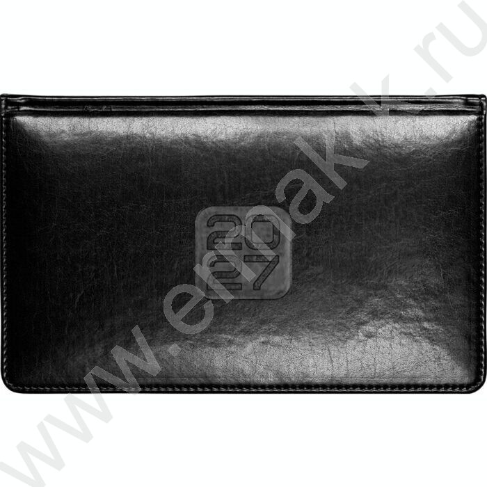 Ежедневник-планинг карманный 2027г "Bravo" черный, тв.обл. иск.кожа,  золотой срез /1 ляссе NEW | Фото 1