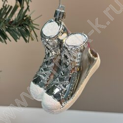 Новогодний сувенир "Кеды", серебро,  6*9*5,5см NEW | Фото 2