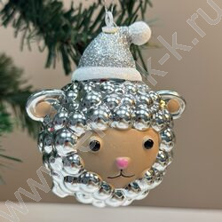 Новогодний сувенир "Барашек", серебро, 8*7*10см NEW | Фото 1