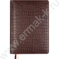 Еженедельник 2027г A4 64л "Wild" темно-коричневый /тв.обл. иск.кожа /золотой срез /2 ляссе NEW | Фото 1