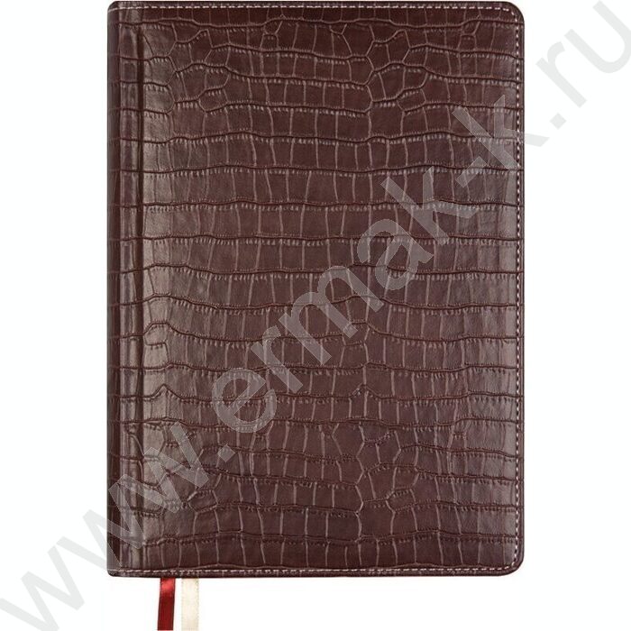 Еженедельник 2027г A4 64л "Wild" темно-коричневый /тв.обл. иск.кожа /золотой срез /2 ляссе NEW | Фото 1