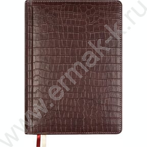 Еженедельник 2027г A4 64л "Wild" темно-коричневый /тв.обл. иск.кожа /золотой срез /2 ляссе NEW