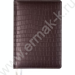 Ежедневник 2026г A5 168л "Wild" темно-коричневый /тв.обл. иск.кожа /золотой срез /2 ляссе NEW | Фото 1