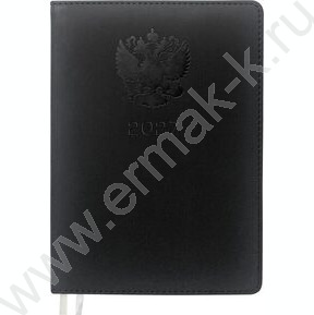 Ежедневник 2027г A5 168л "Emblem" черный /тв.обл. иск.кожа с поролоном /2 ляссе NEW