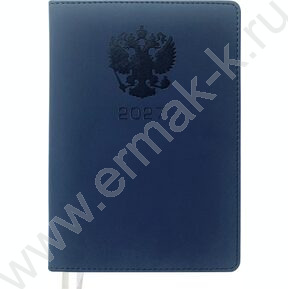 Ежедневник 2027г A5 168л "Emblem" синий /тв.обл. иск.кожа с поролоном /2 ляссе NEW