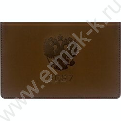 Ежедневник-планинг карманный 2027г "Emblem" коричневый, тв.обл. иск.кожа с поролоном /1 ляссе NEW | Фото 1