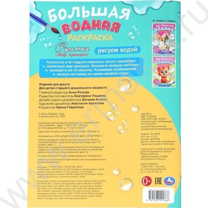 Раскраска Большая водная. Мир Принцесс.Русалочка NEW | Фото 4