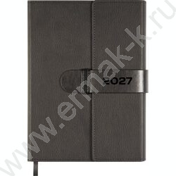 Ежедневник 2027г A5 168л "Tudor" черный /тв.обл. иск.кожа с поролоном /2 ляссе NEW | Фото 1