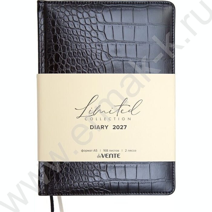 Ежедневник 2027г A5 168л "Belcanto" черный /тв.комб.обл. иск.кожа с поролоном /2 ляссе NEW | Фото 1