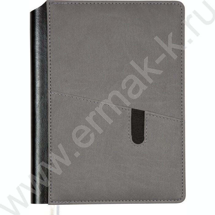 Ежедневник 2027г A5 168л "Brighton" серый /тв.комб.обл. иск.кожа /карман для телефона /2 ляссе NEW | Фото 1
