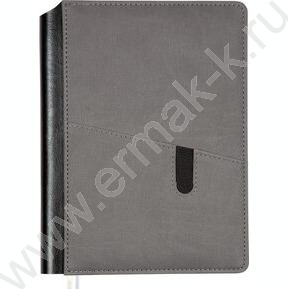 Ежедневник 2027г A5 168л "Brighton" серый /тв.комб.обл. иск.кожа /карман для телефона /2 ляссе NEW