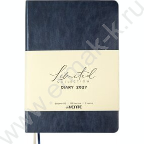 Ежедневник 2027г A5 168л "Orto" синий с синим срезом /мяг.обл. иск.кожа /2 ляссе NEW