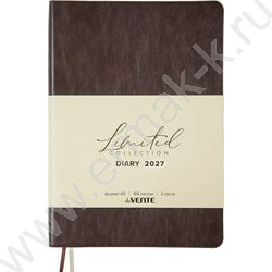 Ежедневник 2027г A5 168л "Orto" темно-корич. с темно-корич. срезом /мяг.обл. иск.кожа /2 ляссе NEW | Фото 1