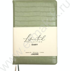 Ежедневник н/дат А5 160л "Barbara", мятный /тв.обл. иск.кожа /застежка на кнопке /2 ляссе NEW