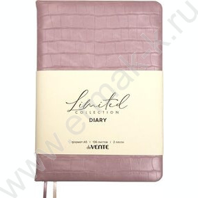 Ежедневник н/дат А5 160л "Barbara", розовый /тв.обл. иск.кожа /застежка на кнопке /2 ляссе NEW