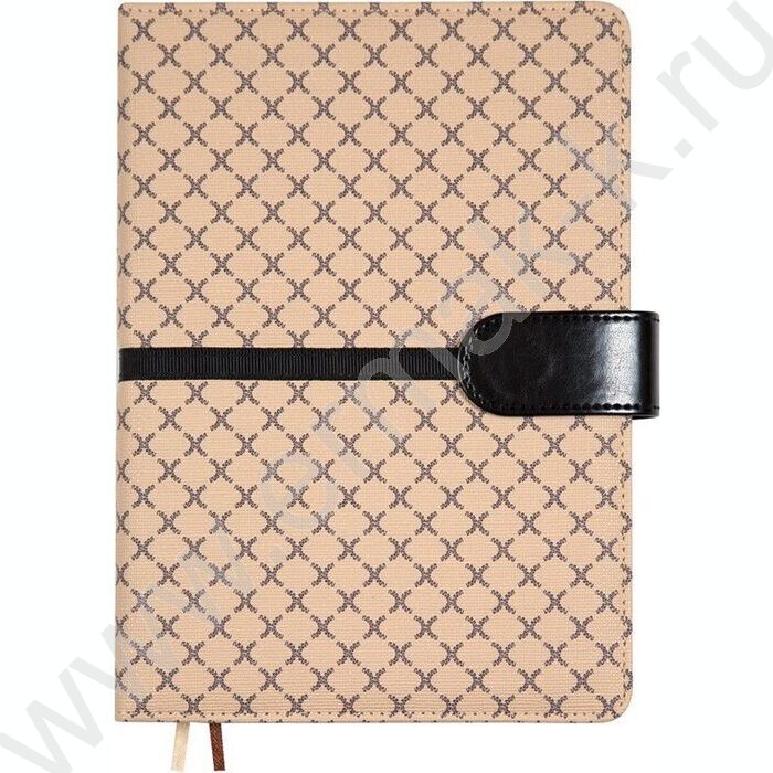 Ежедневник 2027г A5 168л "Chelsea" бежевый /тв.обл. иск.кожа /коричневый срез /2 ляссе NEW | Фото 1