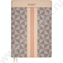 Ежедневник 2027г A5 168л "Expert" светло-серый с бежевым /интеграл.комбинир.обл. иск.кожа /2 ляс NEW | Фото 1