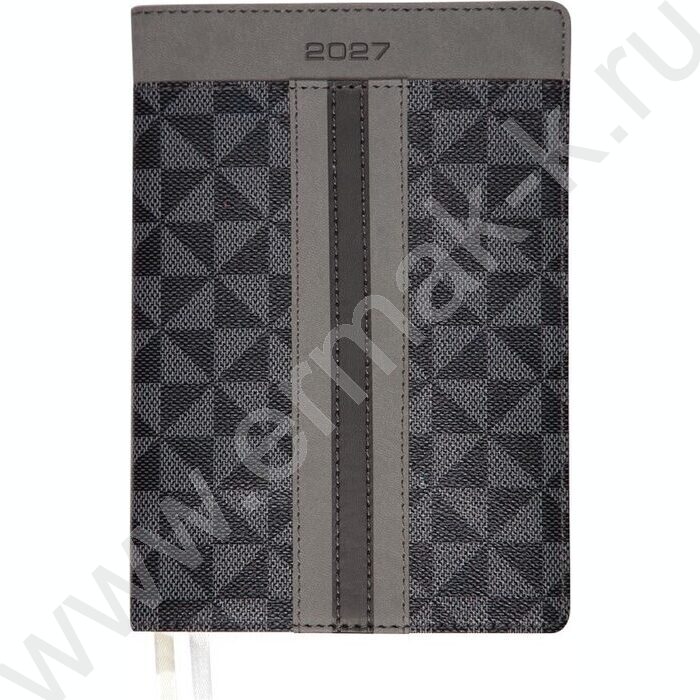 Ежедневник 2027г В6 168л "Expert" черный с серым /интеграл.комбинир.обл. иск.кожа NEW | Фото 1