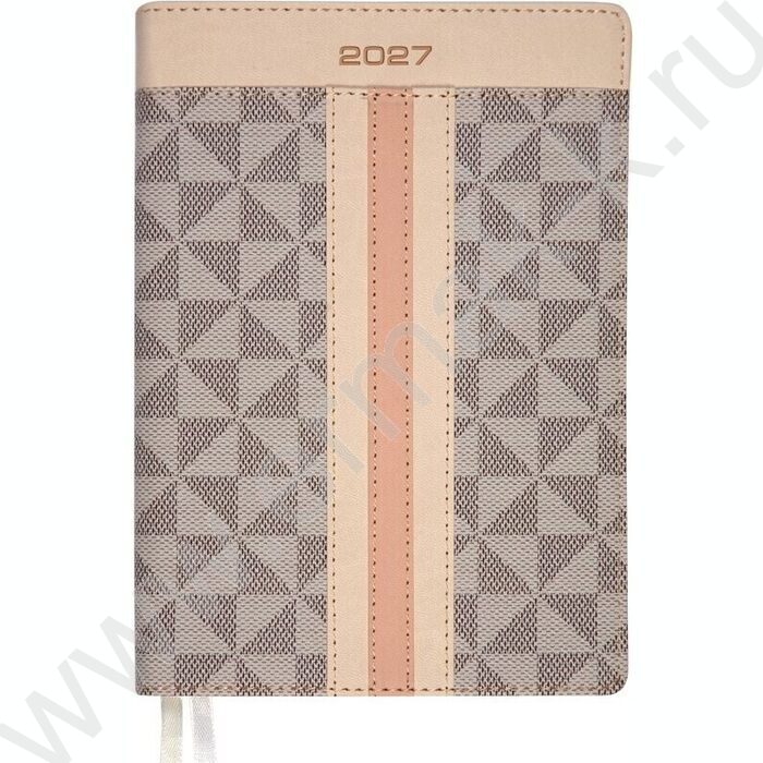 Ежедневник 2027г В6 168л "Expert" светло-серый с бежевым /интеграл.комбинир.обл. иск.кожа NEW | Фото 1