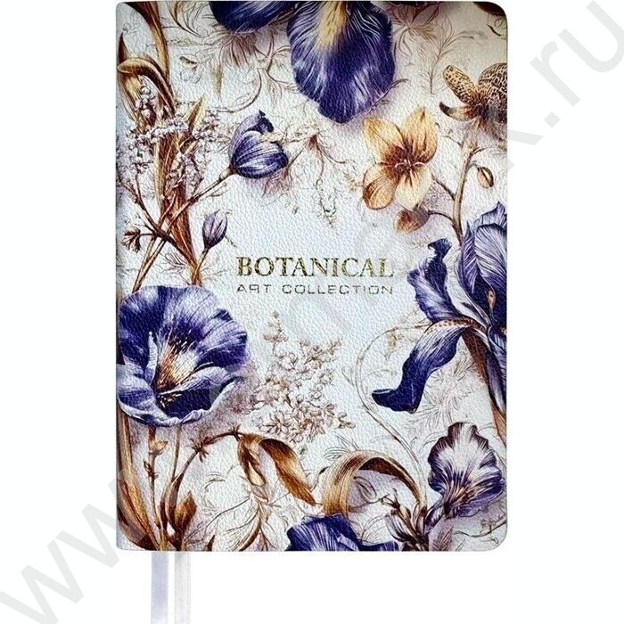 Ежедневник н/дат А5 160л "Greta", ирис /мяг.обл. иск.кожа /с цветным срезом /2 ляссе NEW | Фото 1