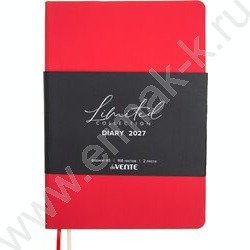 Ежедневник 2027г A5 168л "Nobile" красный /мяг.обл. иск.кожа soft touch /2 ляссе NEW | Фото 1
