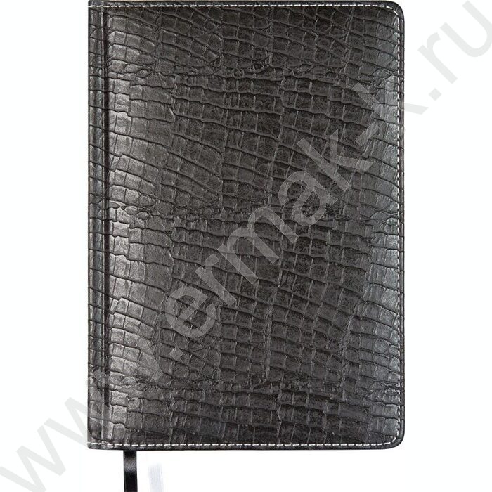 Ежедневник 2027г A5 168л "Croco" черный /тв.обл. иск.кожа  с поролоном /2 ляссе NEW | Фото 1