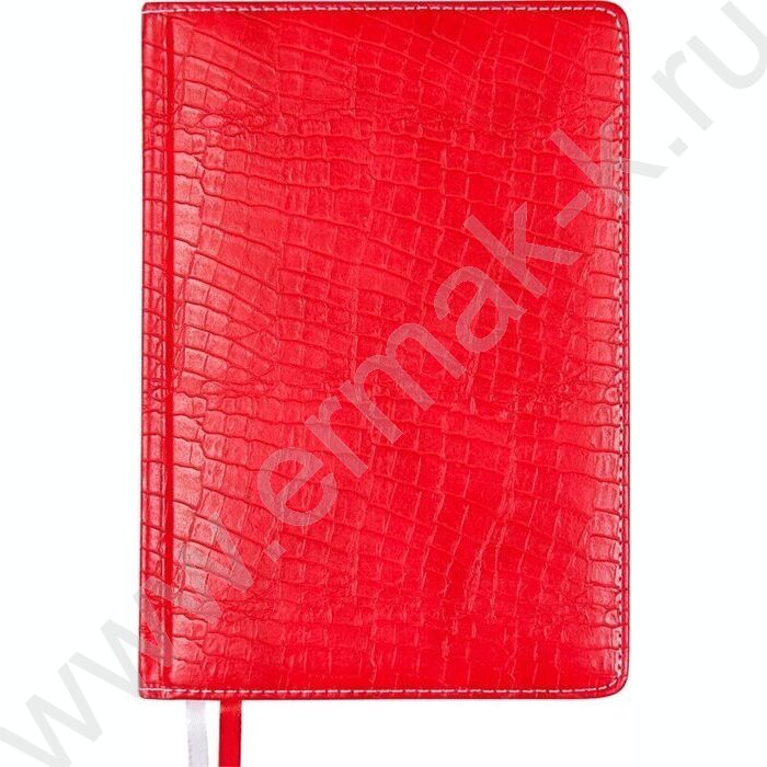 Ежедневник 2027г A5 168л "Croco" красный /тв.обл. иск.кожа  с поролоном /2 ляссе NEW | Фото 1