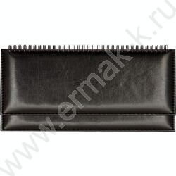 Ежедневник-планинг 2027г "Visa" черный /тв.обл. иск.кожа с поролоном /евроспираль NEW | Фото 1