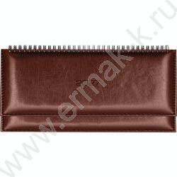 Ежедневник-планинг 2027г "Visa" коричневый /тв.обл. иск.кожа с поролоном /евроспираль NEW | Фото 1