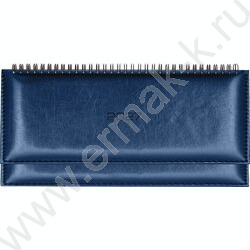 Ежедневник-планинг 2027г "Visa" темно-темно-синий /тв.обл. иск.кожа с поролоном /евроспираль NEW | Фото 1