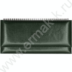 Ежедневник-планинг 2027г "Visa" темно-темно-зеленый /тв.обл. иск.кожа с поролоном /евроспираль NEW | Фото 1