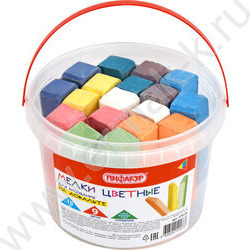 Мел цветной 18цв д/асфальта ведро, утолщенный NEW | Фото 2