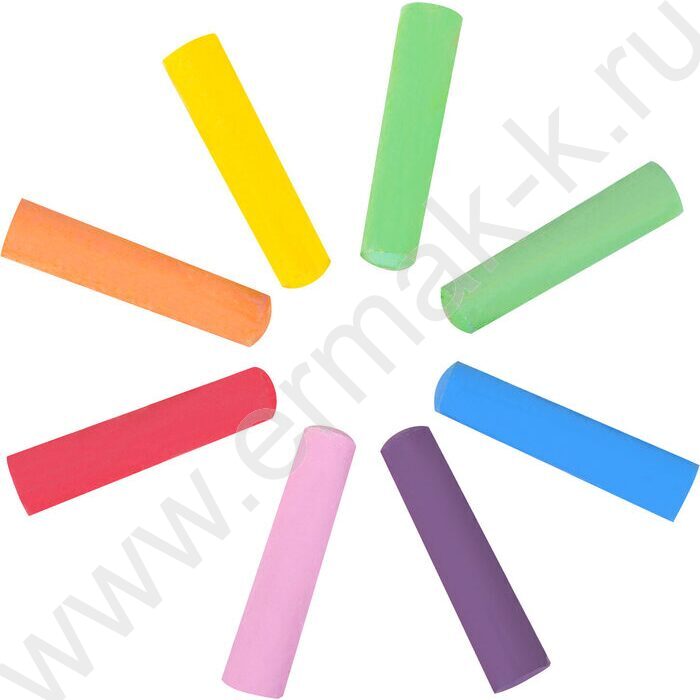 Мел цветной  8цв д/асфальта ведро, круглый NEW | Фото 4