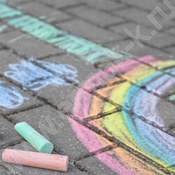 Мел цветной  8цв д/асфальта ведро, круглый NEW | Фото 8