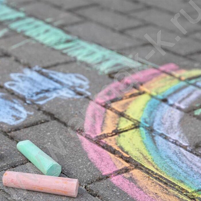 Мел цветной  8цв д/асфальта ведро, круглый NEW | Фото 8