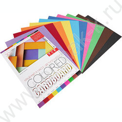 Картон цв. А4 30л/10цв Крашенный в массе двусторонний 180 г/кв.м NEW | Фото 2