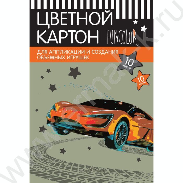 Картон цв. А4 10л/10цв Fun 190 г/кв.м NEW | Фото 1