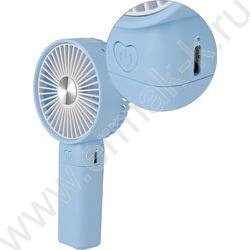 Вентилятор ручной с подставкой и зарядкой (USB) 3 уровня регул.7*8.5см голубой NEW | Фото 3