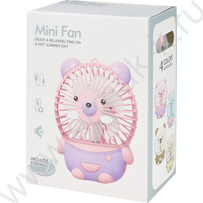 Вентилятор ручной Мишка (USB) свет9*5*11.5см NEW | Фото 7