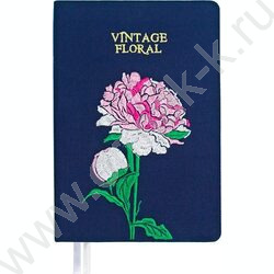 Ежедневник н/дат A5 160л "Vintage Floral" пион /тв.обл. из ткани /2 ляссе NEW | Фото 1