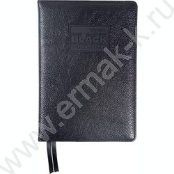 Ежедневник 2027г A5 168л "TOTAL BLACK" черный /тв.обл. иск.кожа /черный срез /2 ляссе NEW | Фото 1