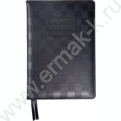 Ежедневник 2026г A5 168л "TOTAL BLACK" черный паттерн в клетку /тв.обл. иск.кожа /черный срез /2 NEW | Фото 1