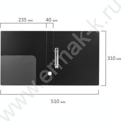 Папка 2 кольца 40мм "Стандарт" черная до 300л 0,9мм NEW | Фото 7